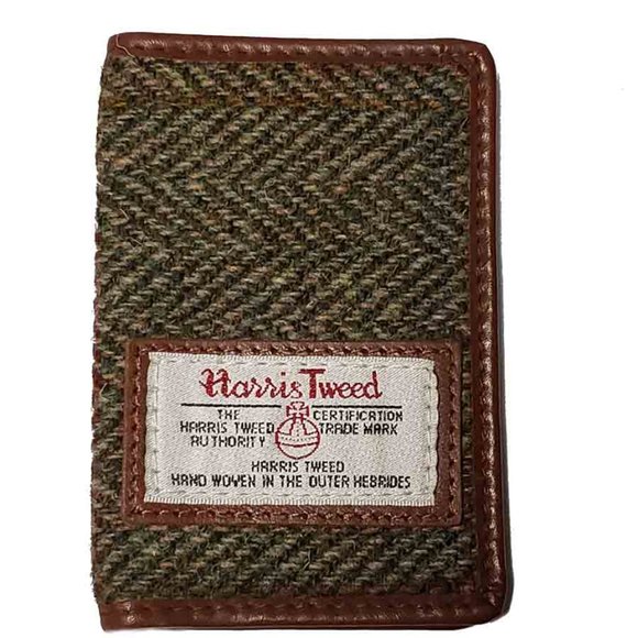 British Belt Company Harris Tweed Wool + Leather ID or Card Wallet - Picture 2 of 4